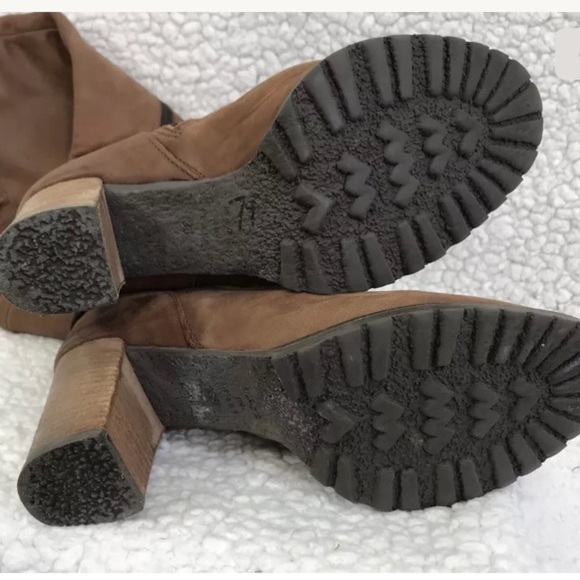 Fabianelli Leather Knee High Heeled Tan Boots Size 36 US 6 Old Money Boho - Picture 6 of 9